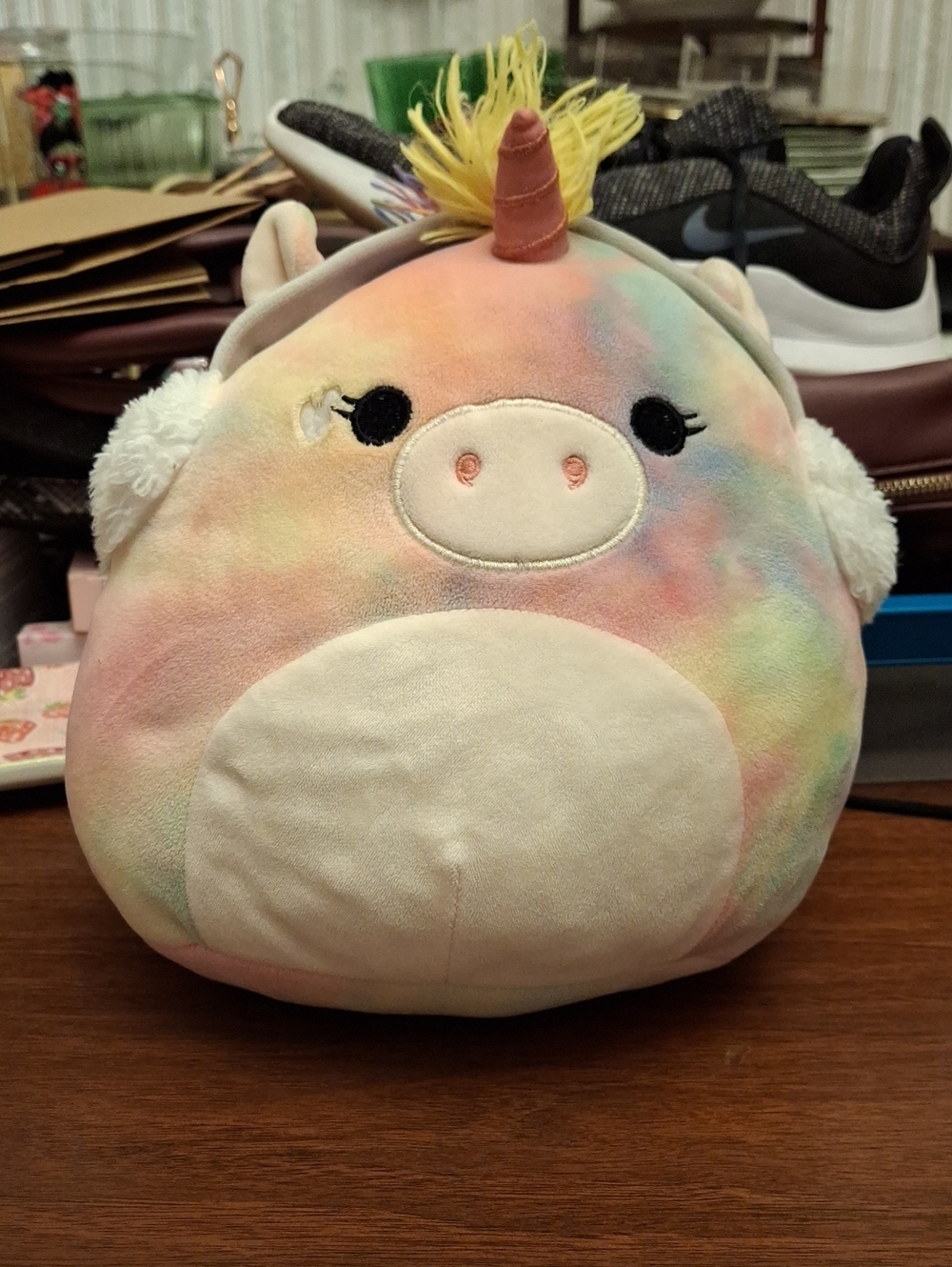 Esmeralda the Unicorn Squishmallow winter earmuffs Preloved
